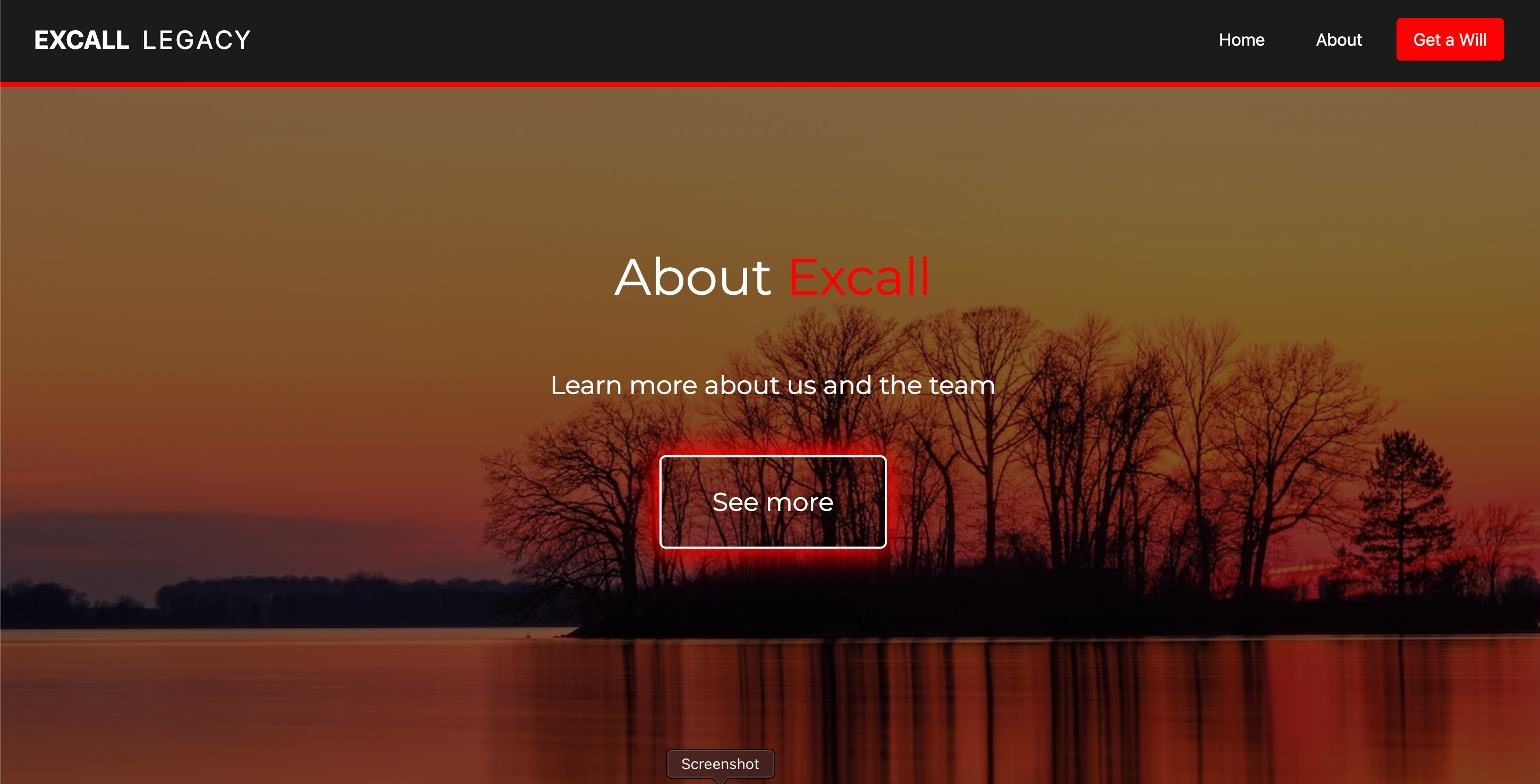 Screenshot of Excall Legacy website, an estate planning platform for will creation and legacy management